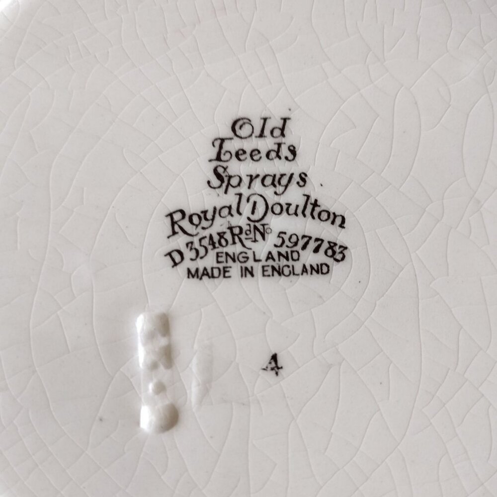 Antique Royal Doulton Old Leeds Spray Bowl, Made in England, Floral Granny Core - Picture 6 of 8